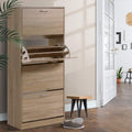 Shoe Rack Cabinet for 60 Pairs with 4 Doors - Wood