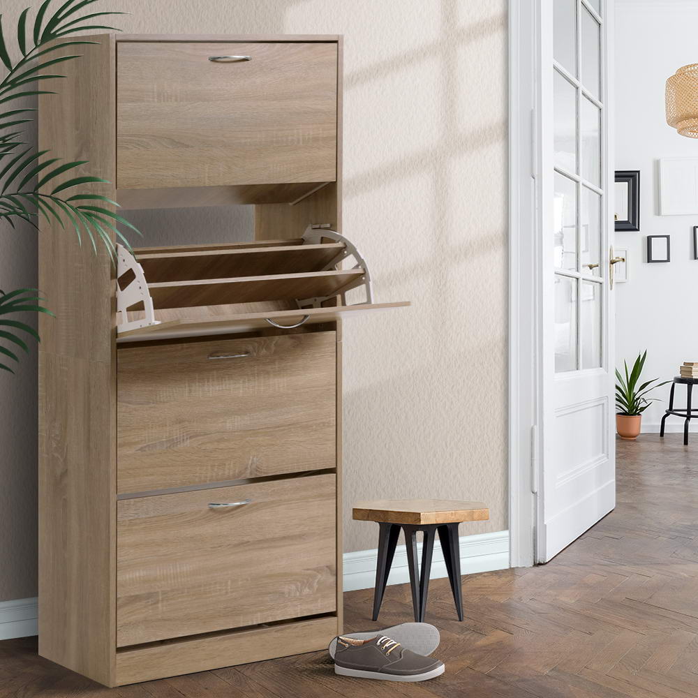 Shoe Rack Cabinet 60 Pairs 4 Doors - Wood - Furniture > Living Room > Shoe Storage - Rivercity House & Home Co. (ABN 18 642 972 209) - Affordable Modern Furniture Australia