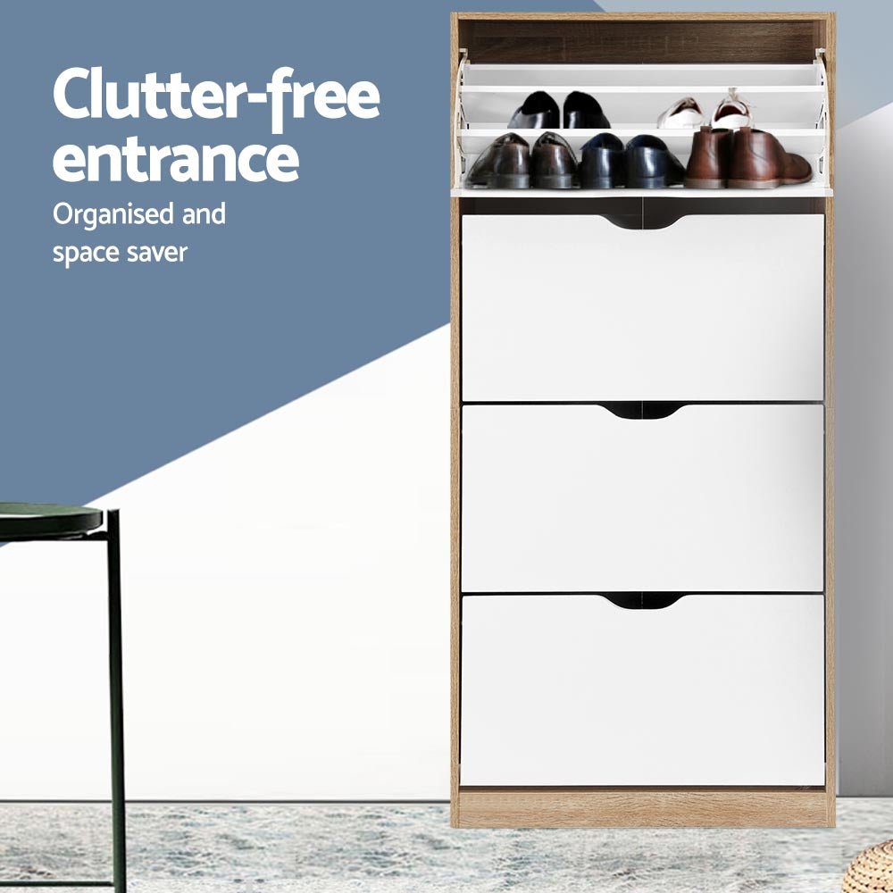Shoe Rack Cabinet 60 Pairs 4 - tier White Elen - Furniture > Living Room > Shoe Storage - Rivercity House & Home Co. (ABN 18 642 972 209) - Affordable Modern Furniture Australia