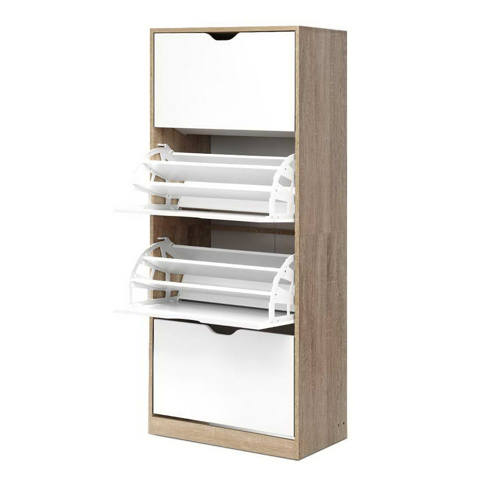 Shoe Rack Cabinet 60 Pairs 4 - tier White Elen - Furniture > Living Room > Shoe Storage - Rivercity House & Home Co. (ABN 18 642 972 209) - Affordable Modern Furniture Australia