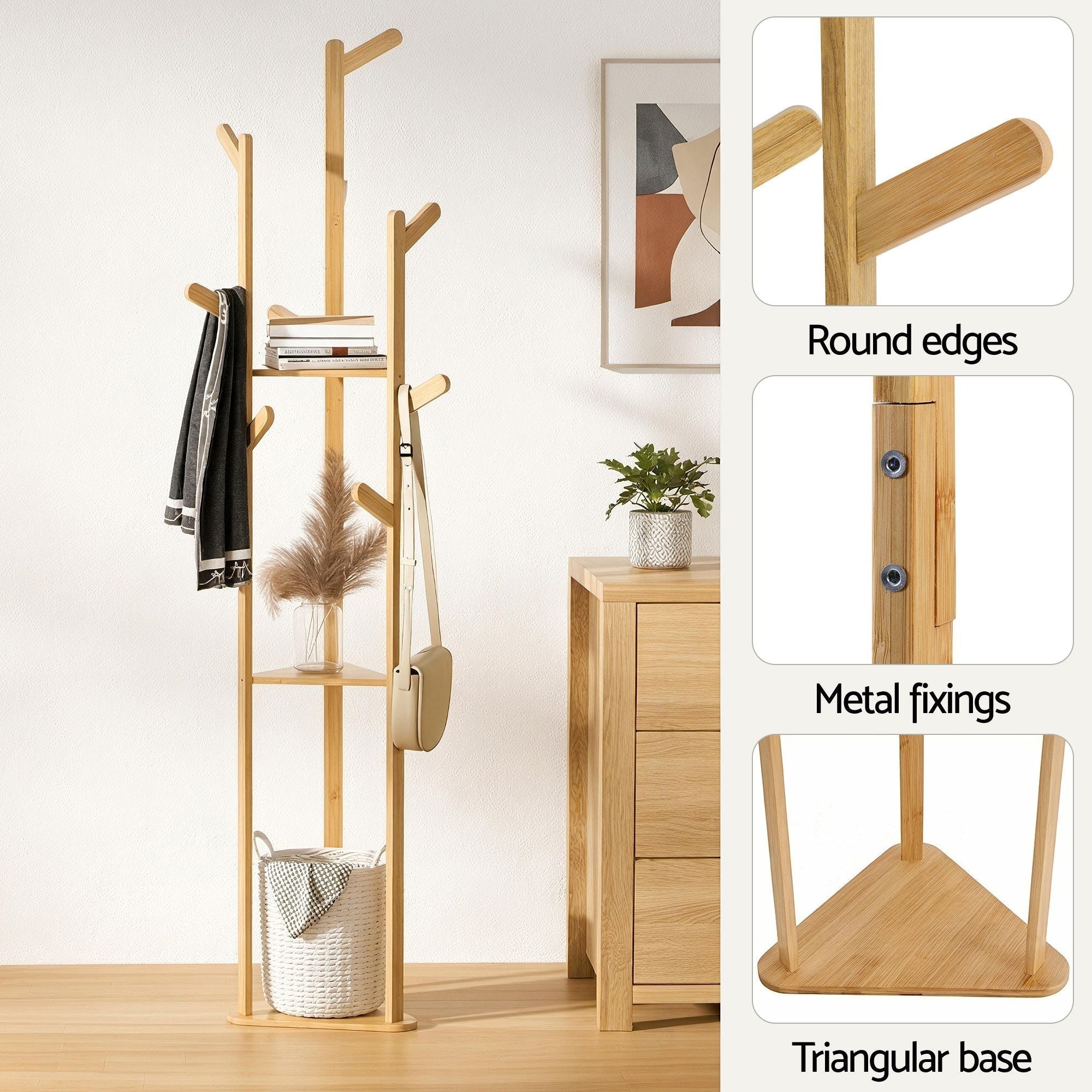 Shoe Rack Cabinet & Clothes Rack Set Storage Shelf White Pine - Furniture > Living Room > Shoe Storage - Rivercity House & Home Co. (ABN 18 642 972 209) - Affordable Modern Furniture Australia