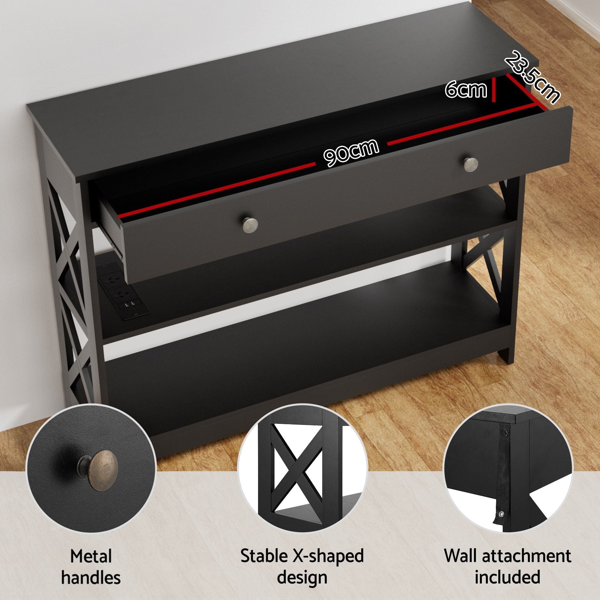 Shoe Rack Cabinet & Console Table Set Storage Shelf Black - Furniture > Living Room > Shoe Storage - Rivercity House & Home Co. (ABN 18 642 972 209) - Affordable Modern Furniture Australia