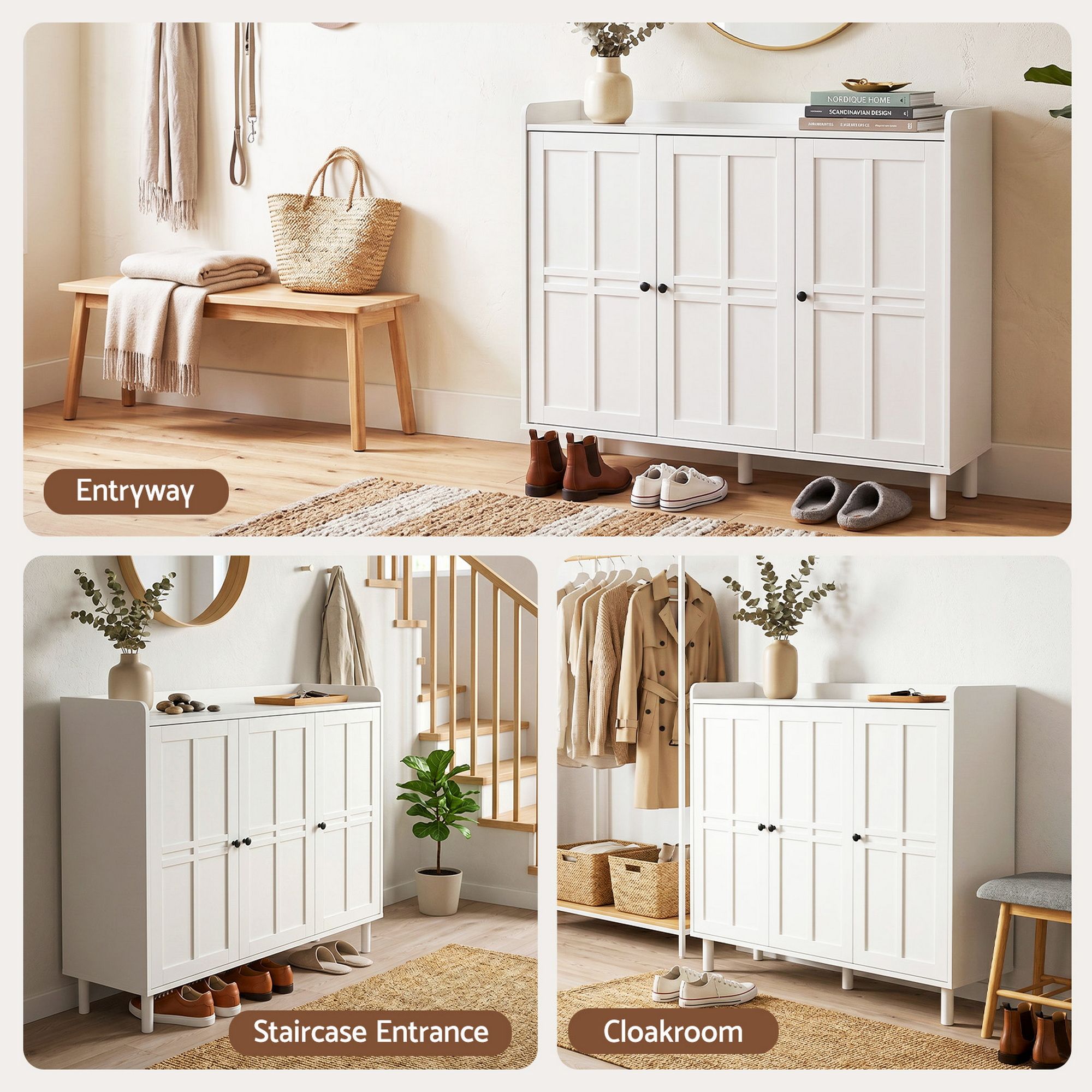 Shoe Rack Cabinet Storage Cupboard Adjustable Shelf White - Furniture > Living Room > Shoe Storage - Rivercity House & Home Co. (ABN 18 642 972 209) - Affordable Modern Furniture Australia