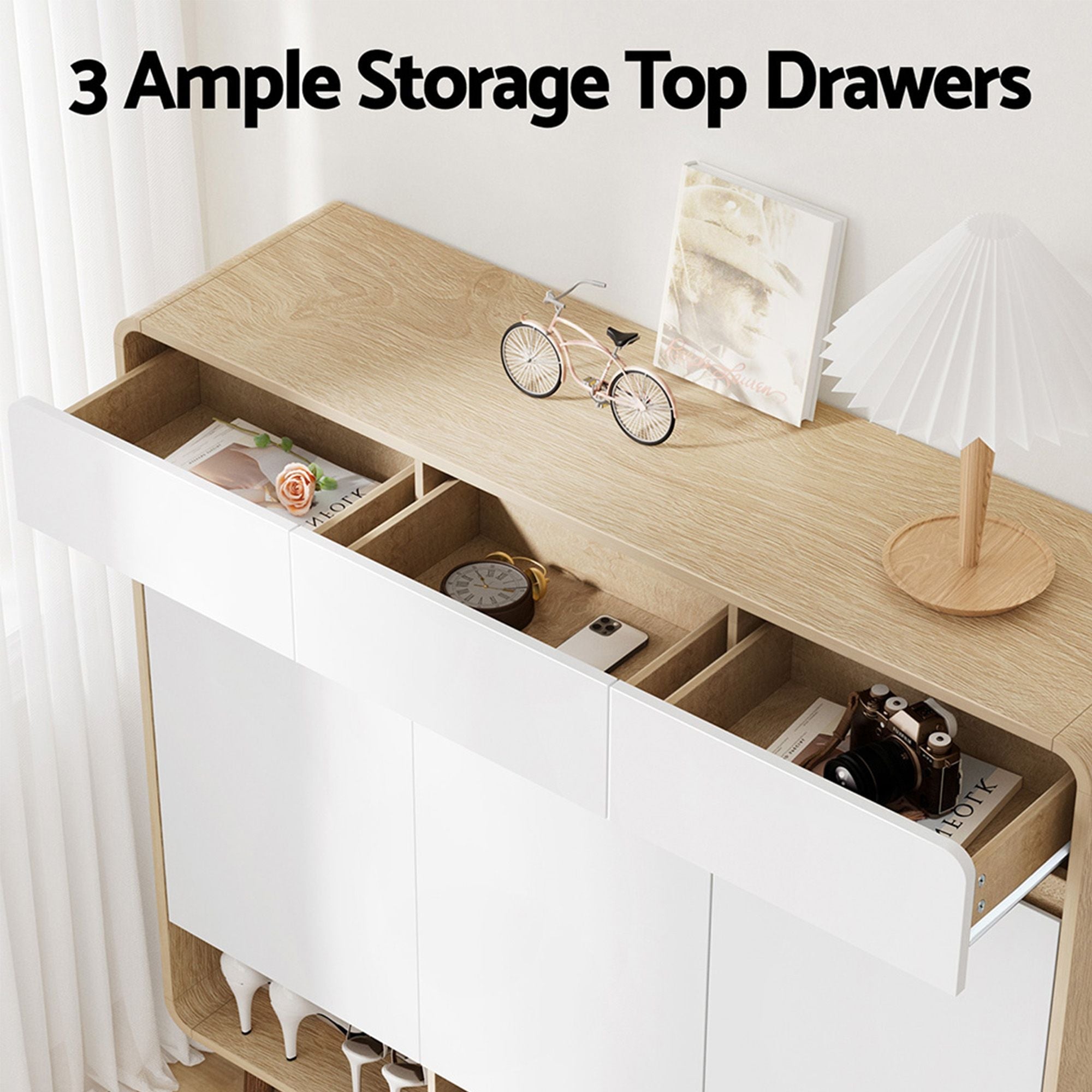 Shoe Rack Cabinet Wooden & Bamboo Clothes Rack Set Storage Shelf White Pine - Furniture > Living Room > Shoe Storage - Rivercity House & Home Co. (ABN 18 642 972 209) - Affordable Modern Furniture Australia