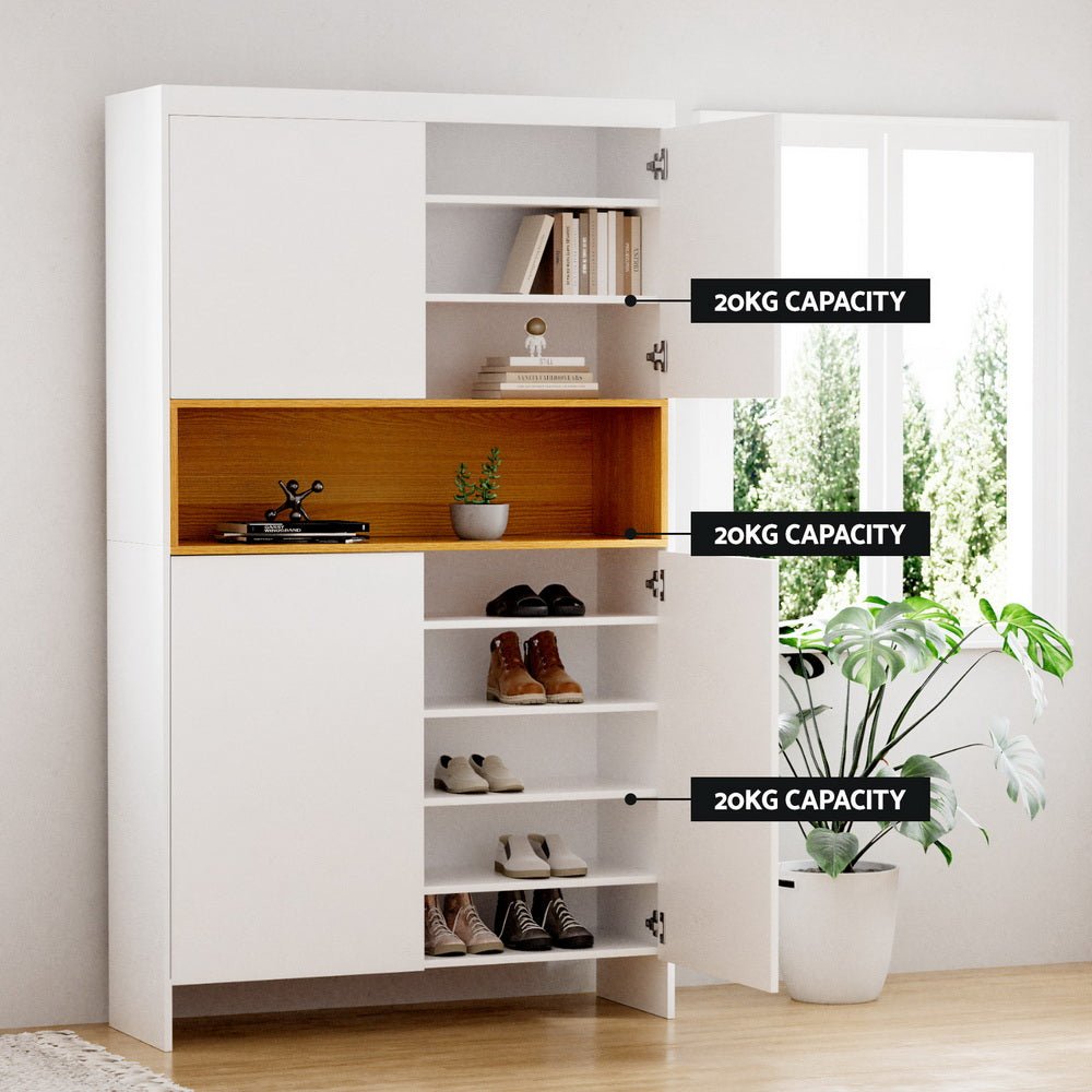 Shoe Rack Storage Cabinet 9 Tiers White - Furniture > Living Room > Shoe Storage - Rivercity House & Home Co. (ABN 18 642 972 209) - Affordable Modern Furniture Australia