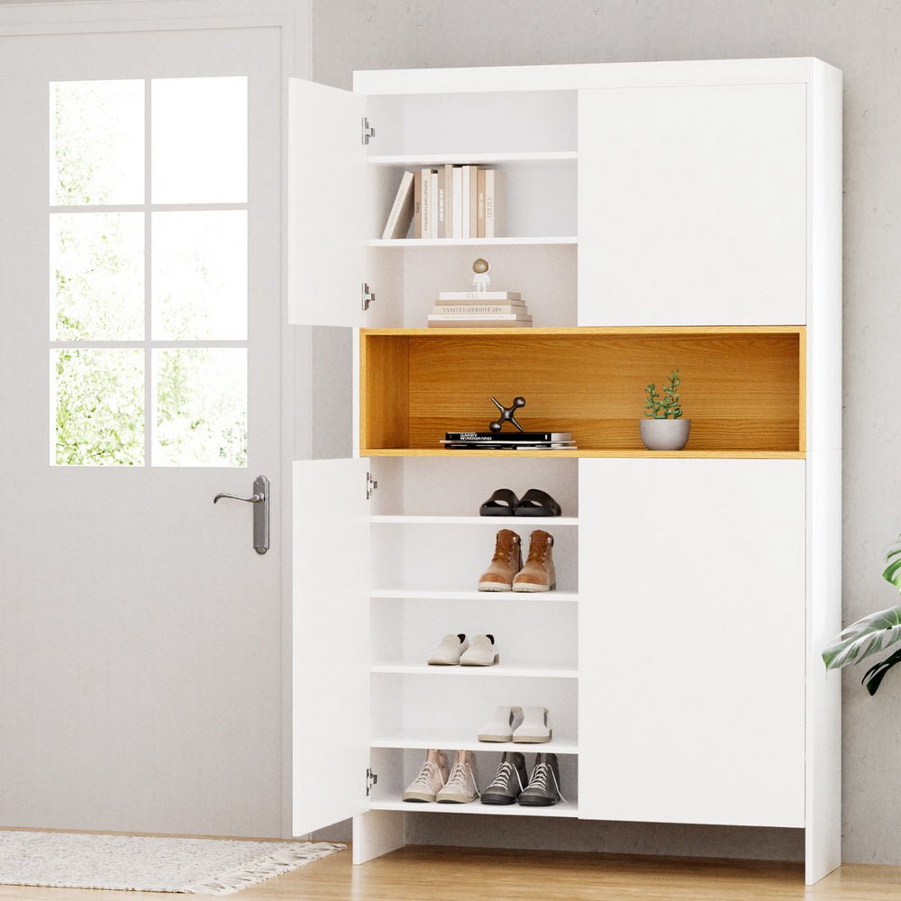 Shoe Rack Storage Cabinet 9 Tiers White - Furniture > Living Room > Shoe Storage - Rivercity House & Home Co. (ABN 18 642 972 209) - Affordable Modern Furniture Australia