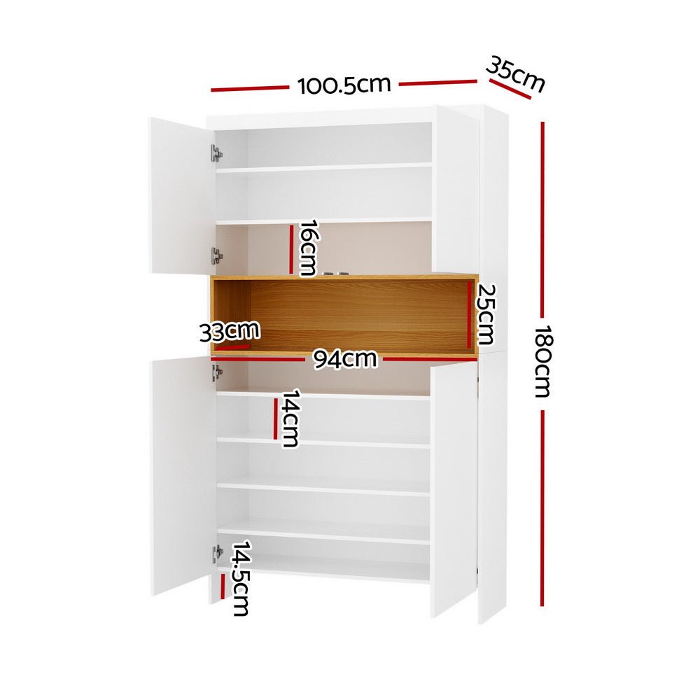 Shoe Rack Storage Cabinet 9 Tiers White - Furniture > Living Room > Shoe Storage - Rivercity House & Home Co. (ABN 18 642 972 209) - Affordable Modern Furniture Australia
