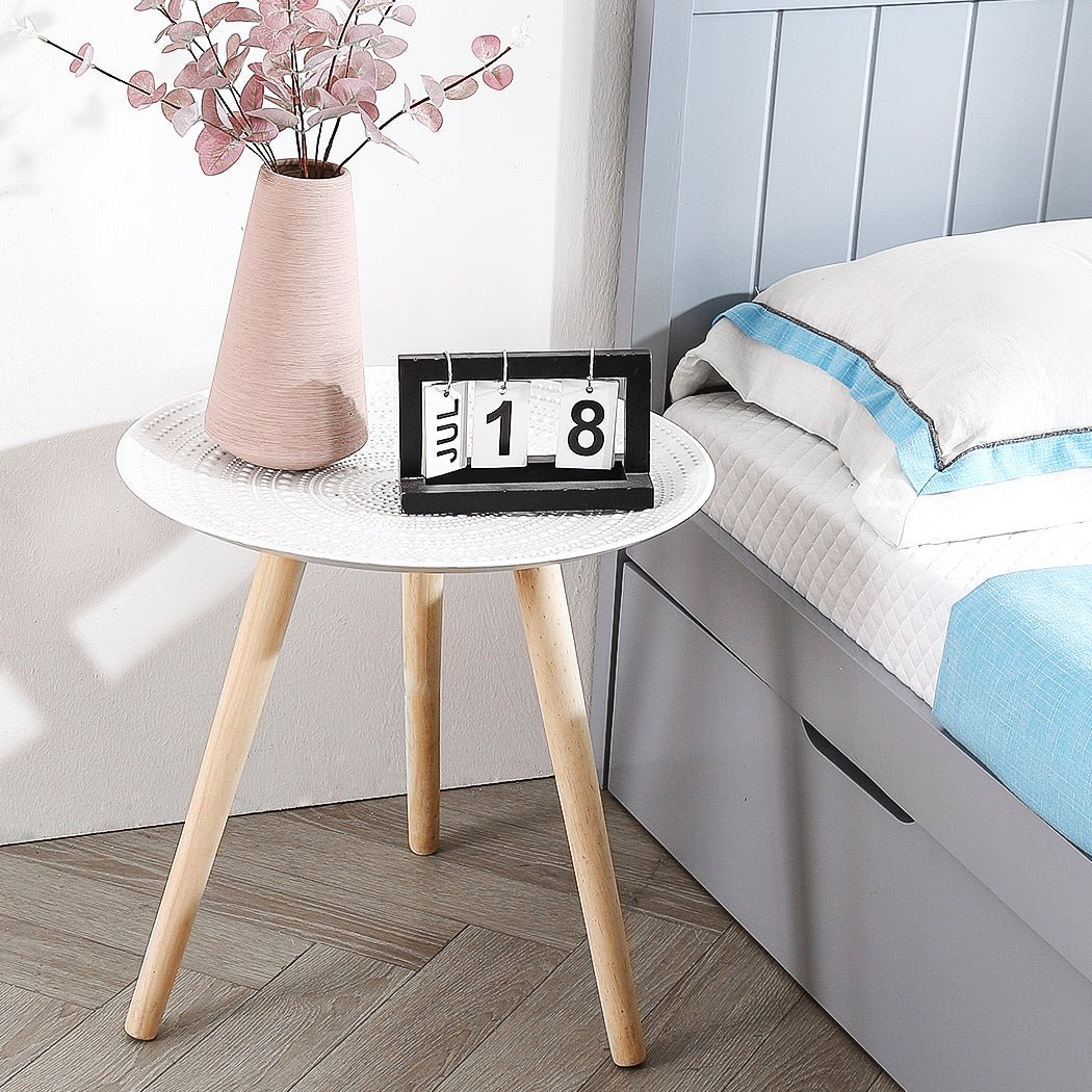 Side Table Coffee Bedside End White - Rivercity House & Home Co. (ABN 18 642 972 209) - Affordable Modern Furniture Australia