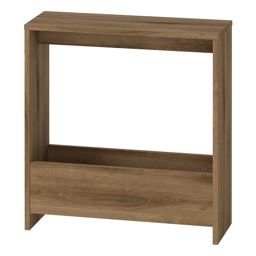 Side Table with Magazine Rack Small End Table - Deep Oak - Rivercity House & Home Co. (ABN 18 642 972 209) - Affordable Modern Furniture Australia