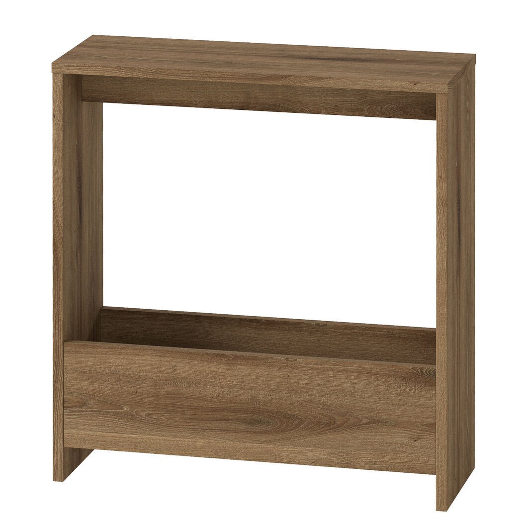 Side Table with Magazine Rack Small End Table - Deep Oak - Rivercity House & Home Co. (ABN 18 642 972 209) - Affordable Modern Furniture Australia
