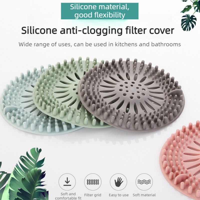Silicone Drain Hair Catcher and Anti-Clog Filter Cover for Bathroom and Kitchen Sink - Green - Furniture > Bathroom > Tap & Sink Accessories - Rivercity House & Home Co. (ABN 18 642 972 209) - Affordable Modern Furniture Australia