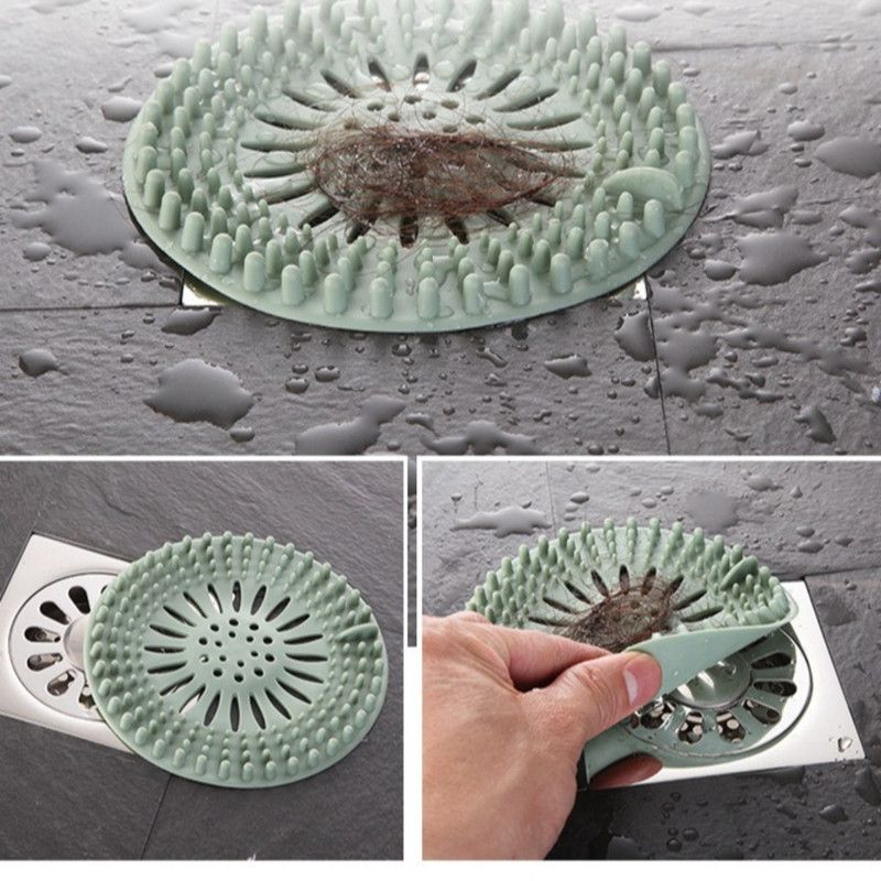Silicone Drain Hair Catcher and Anti-Clog Filter Cover for Bathroom and Kitchen Sink - Green - Furniture > Bathroom > Tap & Sink Accessories - Rivercity House & Home Co. (ABN 18 642 972 209) - Affordable Modern Furniture Australia