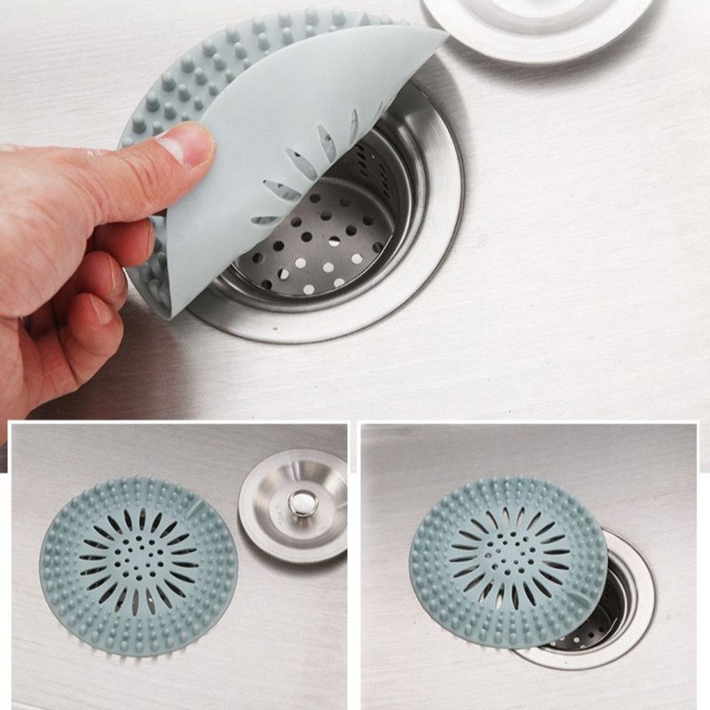 Silicone Drain Hair Catcher and Filter Cover for Bathroom and Kitchen Sink - Light Blue - Furniture > Bathroom > Tap & Sink Accessories - Rivercity House & Home Co. (ABN 18 642 972 209) - Affordable Modern Furniture Australia