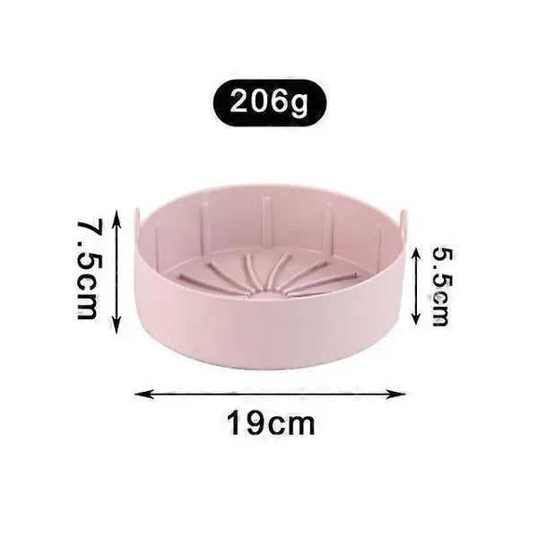 Silicone Reusable Air Fryer Pot with Non-Stick Basket Liner and Side Handles 19 cm - Pink - Appliances > Kitchen Appliances > Kitchen Appliance Accessories - Rivercity House & Home Co. (ABN 18 642 972 209) - Affordable Modern Furniture Australia