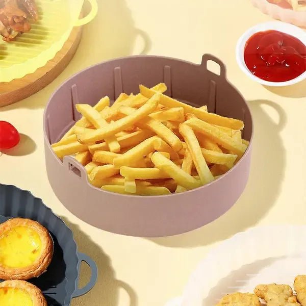 Silicone Reusable Air Fryer Pot with Non-Stick Basket Liner and Side Handles 19 cm - Pink - Appliances > Kitchen Appliances > Kitchen Appliance Accessories - Rivercity House & Home Co. (ABN 18 642 972 209) - Affordable Modern Furniture Australia