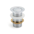 32mm Pop Up Push Brass Basin Plug Without Overflow - Silver