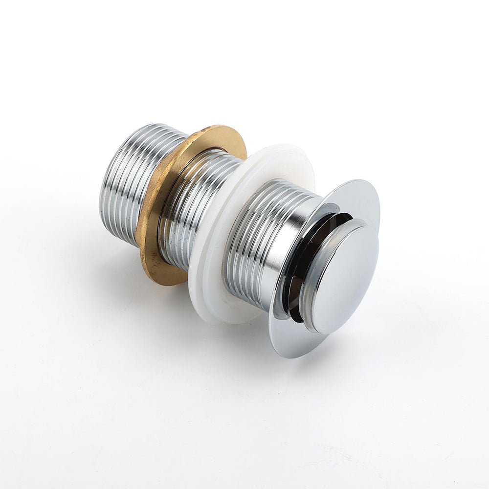 Silver 32mm Pop Up Push Brass Plug Without Overflow Basin Drain Waste Watermark - Furniture > Bathroom > Shower Heads & Screens - Rivercity House & Home Co. (ABN 18 642 972 209) - Affordable Modern Furniture Australia