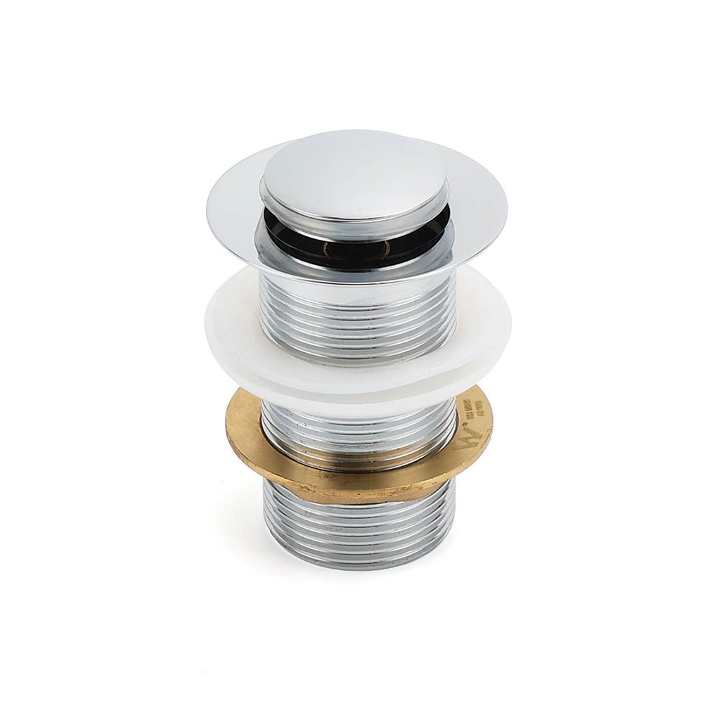 Silver 32mm Pop Up Push Brass Plug Without Overflow Basin Drain Waste Watermark - Furniture > Bathroom > Shower Heads & Screens - Rivercity House & Home Co. (ABN 18 642 972 209) - Affordable Modern Furniture Australia