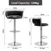 Silver Adjustable Height Velvet Upholstered Swivel Counter Stool with Metal Frame - Black (Set of 2) - Furniture > Bar Stools & Chairs > Table & Bar Stools - Rivercity House & Home Co. (ABN 18 642 972 209) - Affordable Modern Furniture Australia