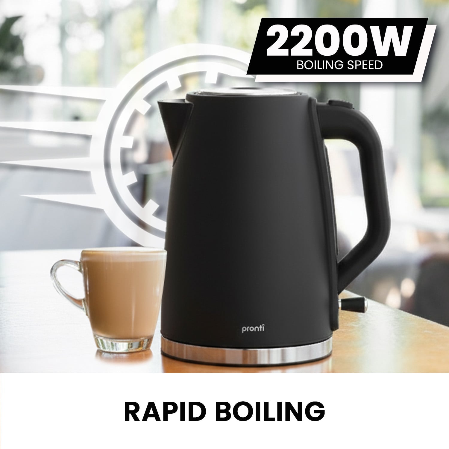Silver Noir Collection 1.7L Electric Kettle - Appliances > Kitchen Appliances > Kettles - Rivercity House & Home Co. (ABN 18 642 972 209) - Affordable Modern Furniture Australia