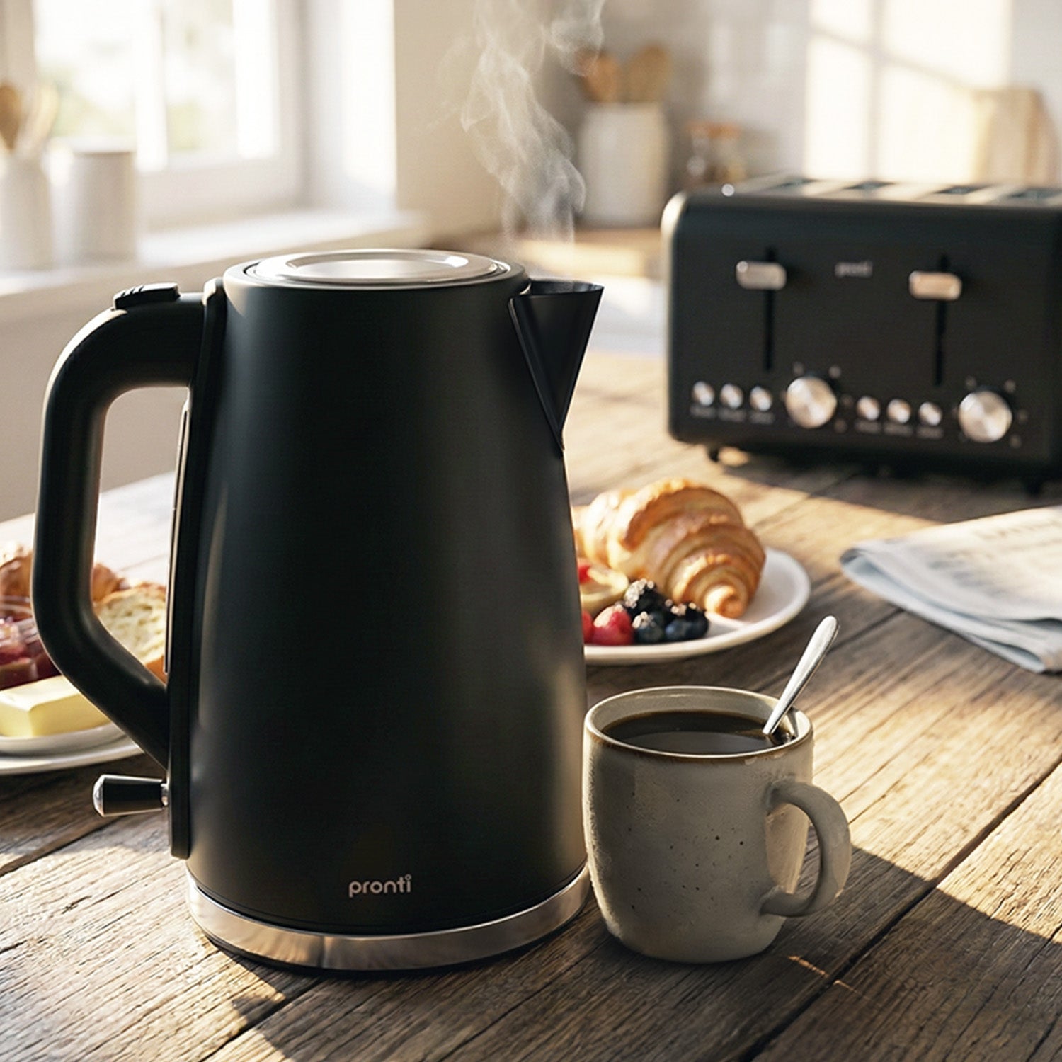 Silver Noir Collection 1.7L Electric Kettle - Appliances > Kitchen Appliances > Kettles - Rivercity House & Home Co. (ABN 18 642 972 209) - Affordable Modern Furniture Australia