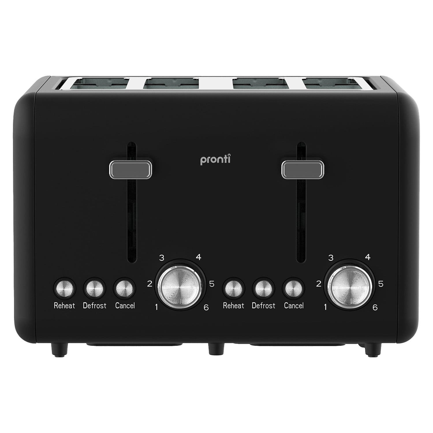 Silver Noir Collection 4 Slice Toaster with Dual Controls - Appliances > Kitchen Appliances > Toasters & Grills - Rivercity House & Home Co. (ABN 18 642 972 209) - Affordable Modern Furniture Australia