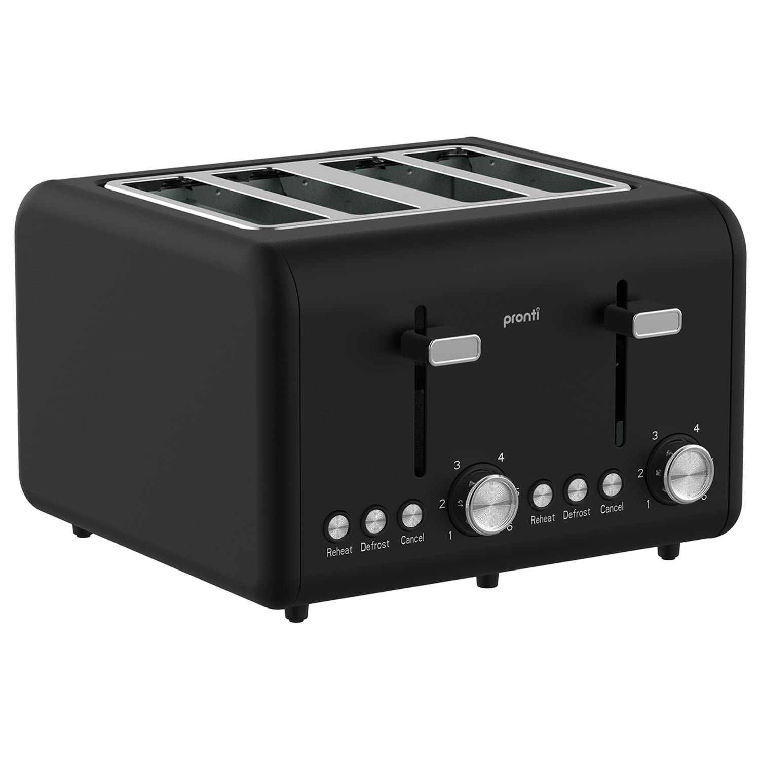 Silver Noir Collection 4 Slice Toaster with Dual Controls - Appliances > Kitchen Appliances > Toasters & Grills - Rivercity House & Home Co. (ABN 18 642 972 209) - Affordable Modern Furniture Australia