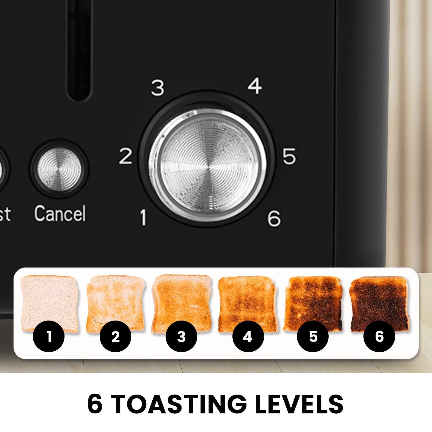 Silver Noir Collection 4 Slice Toaster with Dual Controls - Appliances > Kitchen Appliances > Toasters & Grills - Rivercity House & Home Co. (ABN 18 642 972 209) - Affordable Modern Furniture Australia