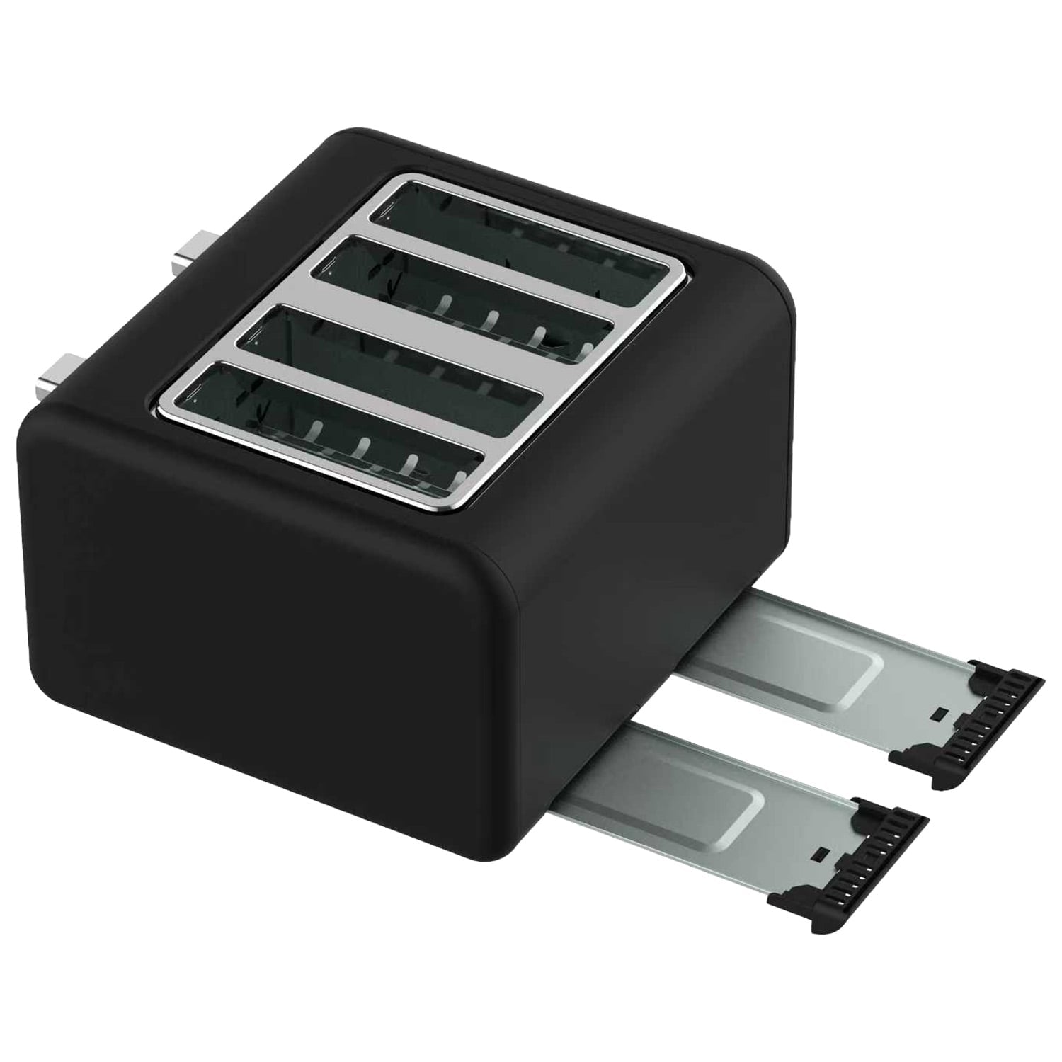Silver Noir Collection 4 Slice Toaster with Dual Controls - Appliances > Kitchen Appliances > Toasters & Grills - Rivercity House & Home Co. (ABN 18 642 972 209) - Affordable Modern Furniture Australia
