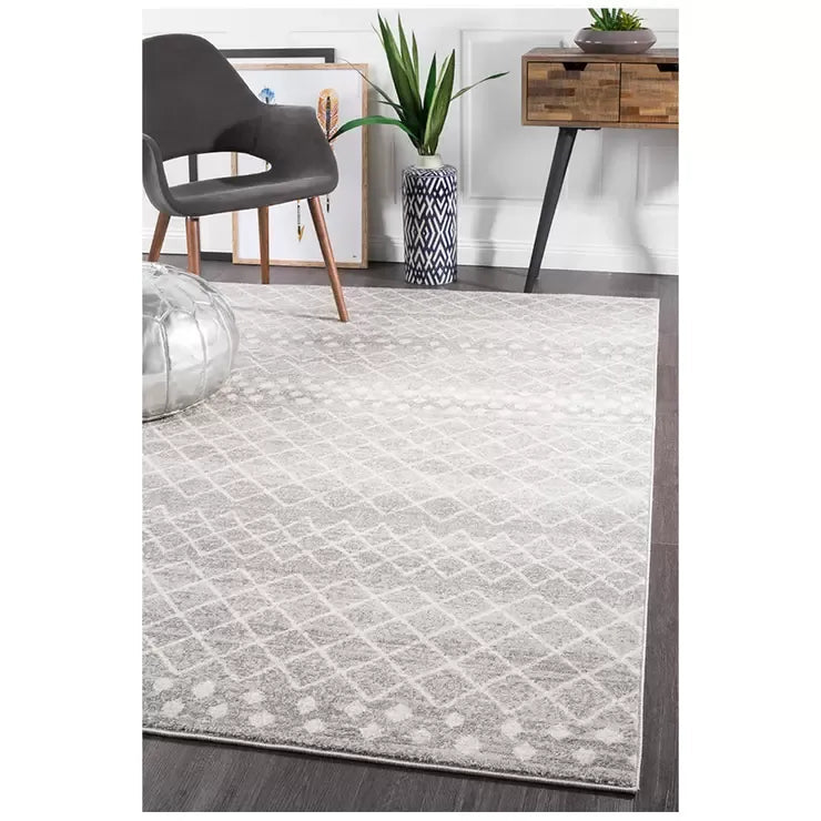 Silver Oasis Rug 230 x 160cm Bohemian Tribal Design - Silver - Home & Garden > Rugs > Outdoor Rugs - Rivercity House & Home Co. (ABN 18 642 972 209) - Affordable Modern Furniture Australia