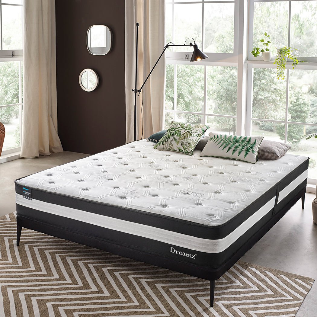 Single 5 - Zone Cooling Pocket Spring Mattress 25cm - Black/White - Rivercity House & Home Co. (ABN 18 642 972 209) - Affordable Modern Furniture Australia