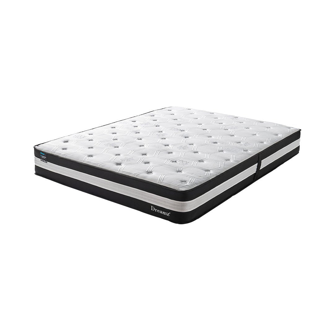 Single 5 - Zone Cooling Pocket Spring Mattress 25cm - Black/White - Rivercity House & Home Co. (ABN 18 642 972 209) - Affordable Modern Furniture Australia