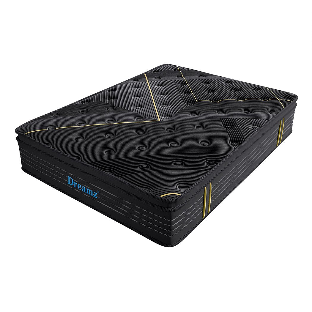 Single Bamboo Charcoal Euro Top Spring Mattress - Black - Rivercity House & Home Co. (ABN 18 642 972 209) - Affordable Modern Furniture Australia