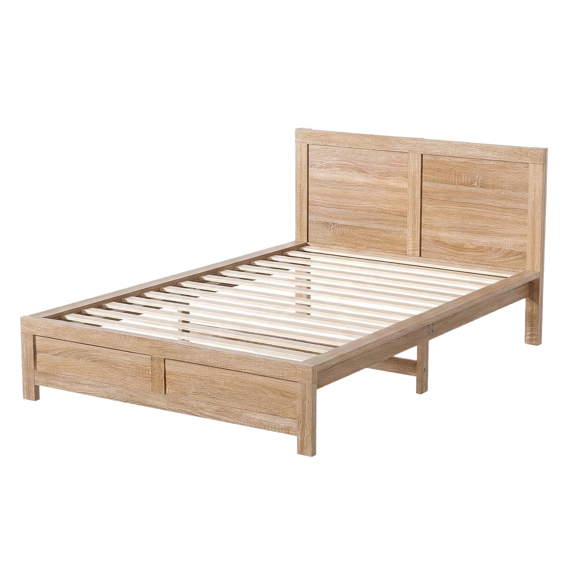 Single Bed Frame Wooden Bed Base Walnut - Furniture > Bedroom > Beds & Bed Frames - Rivercity House & Home Co. (ABN 18 642 972 209) - Affordable Modern Furniture Australia