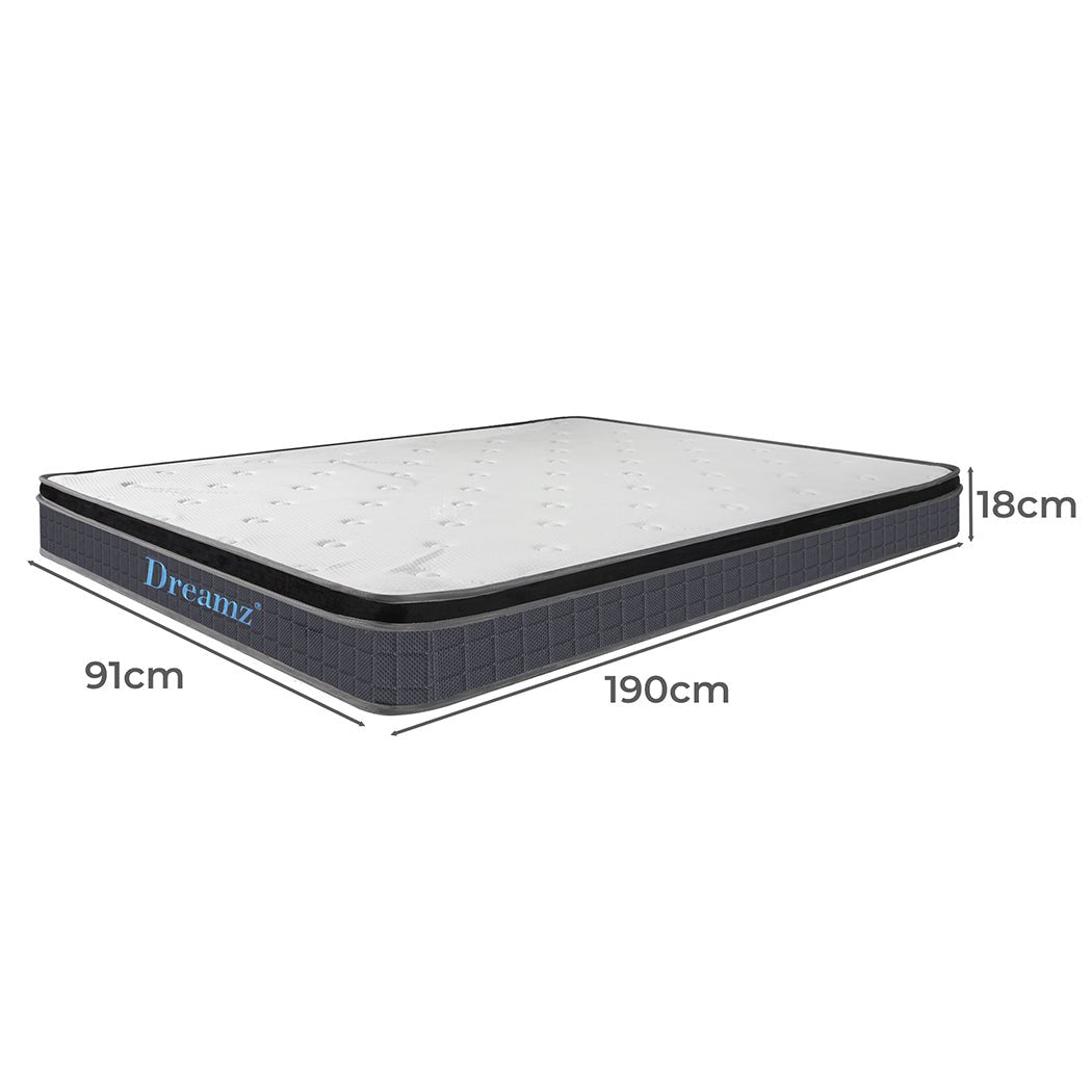 Single Bonnell Spring Mattress - White - Rivercity House & Home Co. (ABN 18 642 972 209) - Affordable Modern Furniture Australia