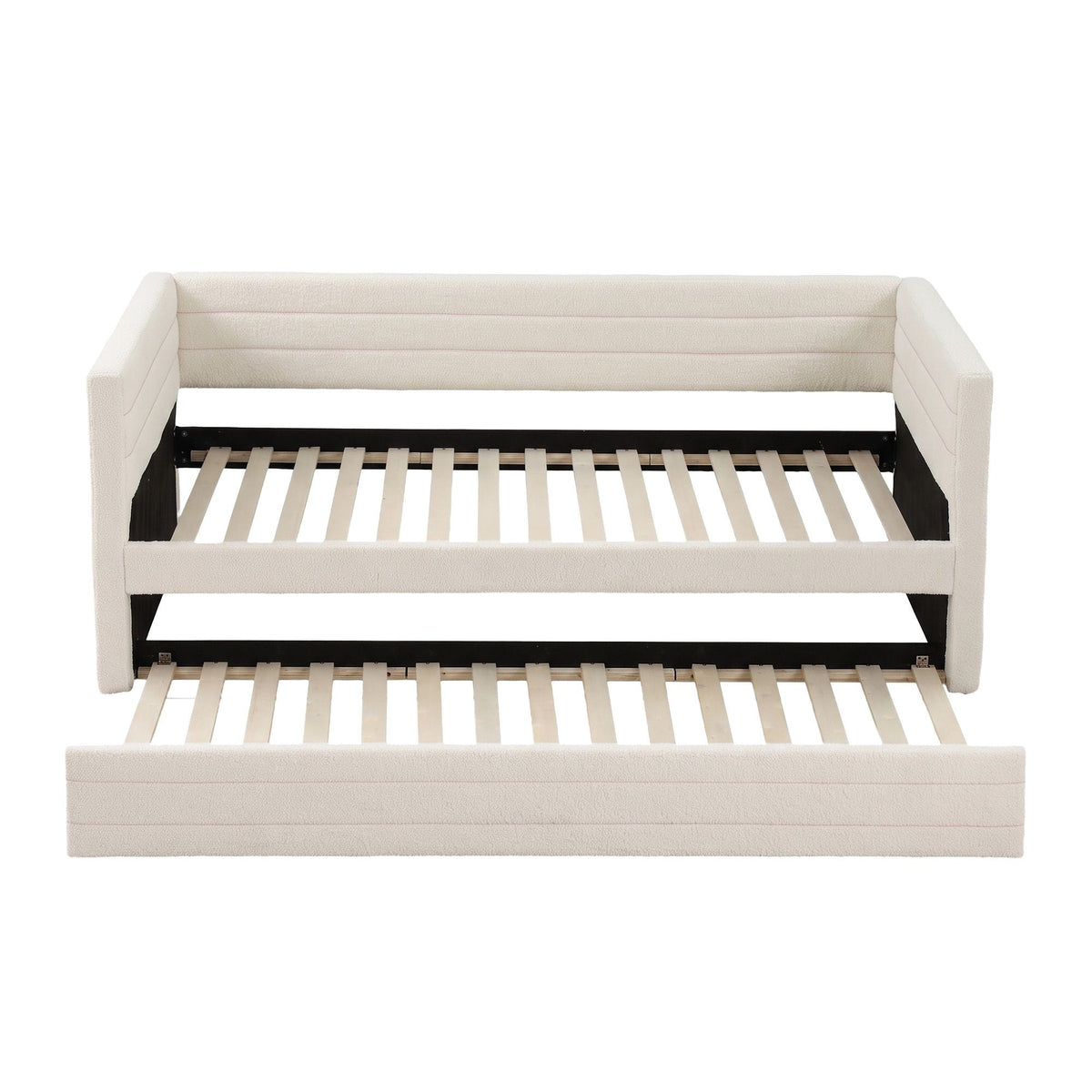 Single Daybed with Trundle Bouclé Upholstered Bed Frame Guest Bed - Furniture > Bedroom > Beds & Bed Frames - Rivercity House & Home Co. (ABN 18 642 972 209) - Affordable Modern Furniture Australia