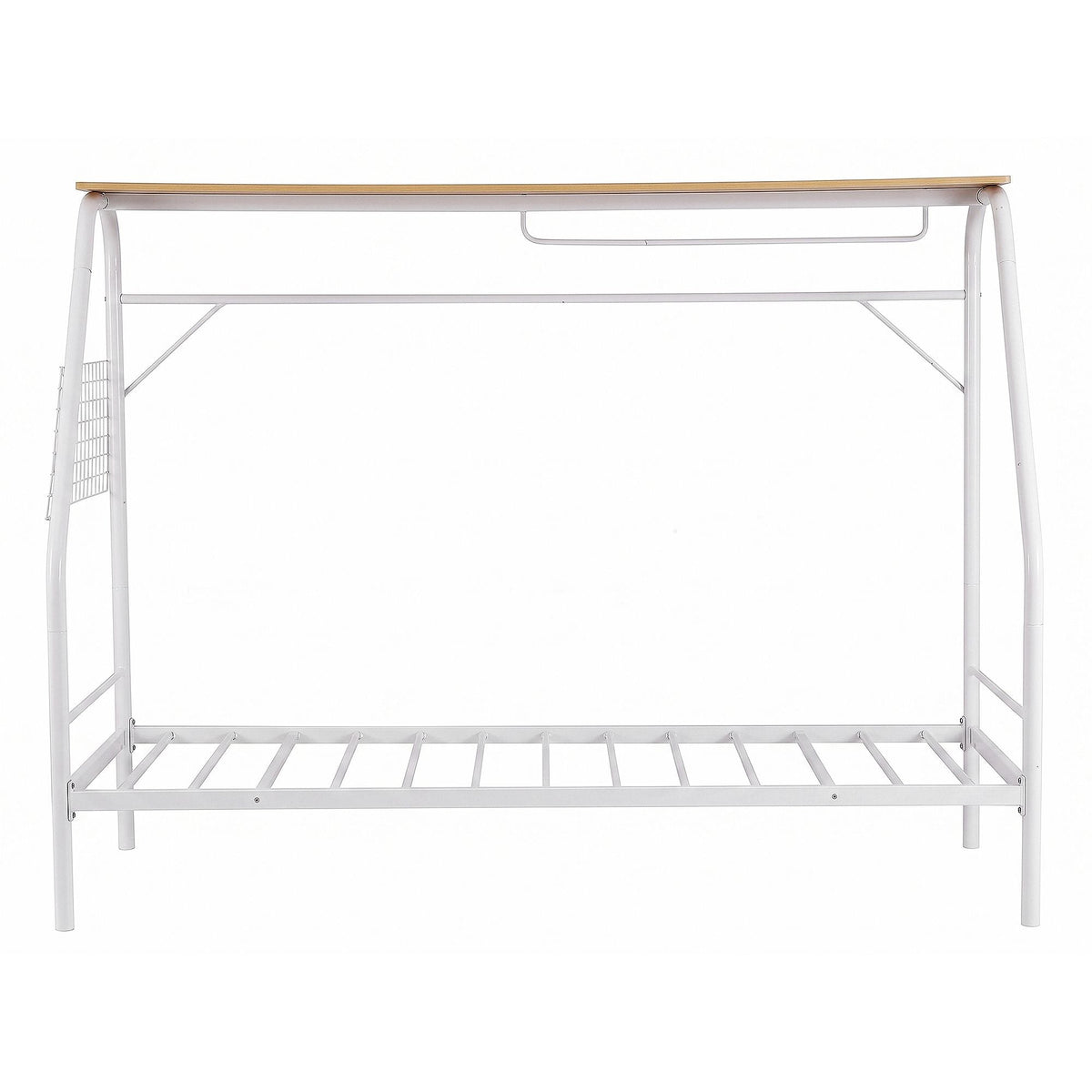 Single House Bed Frame Metal Canopy Bed Storage Shelf for Kids White - Furniture > Bedroom > Beds & Bed Frames - Rivercity House & Home Co. (ABN 18 642 972 209) - Affordable Modern Furniture Australia