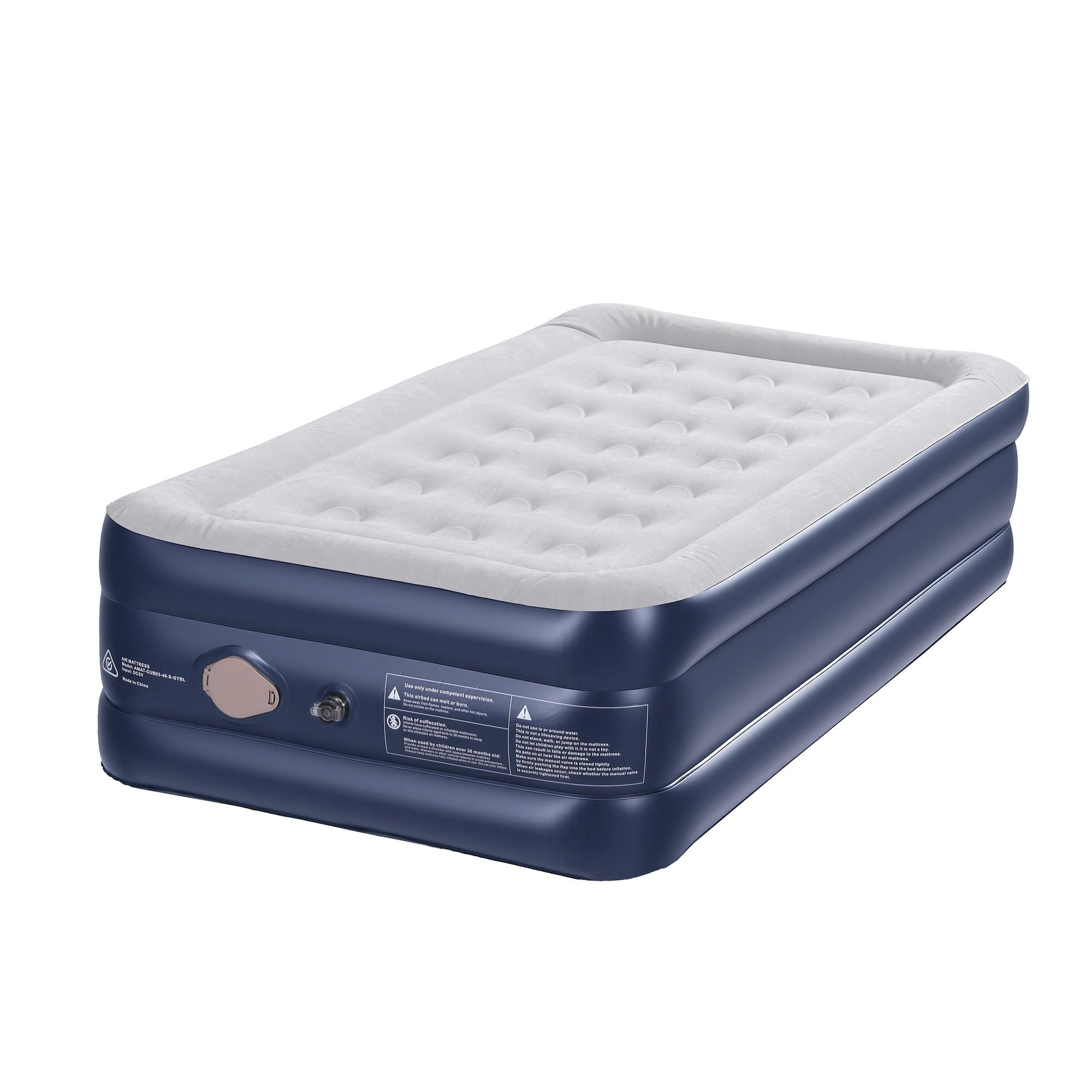 Single Inflatable Air Mattress Bed 46cm Cube - Blue - Outdoor Recreation > Camping > Inflatable Mattresses - Rivercity House & Home Co. (ABN 18 642 972 209) - Affordable Modern Furniture Australia