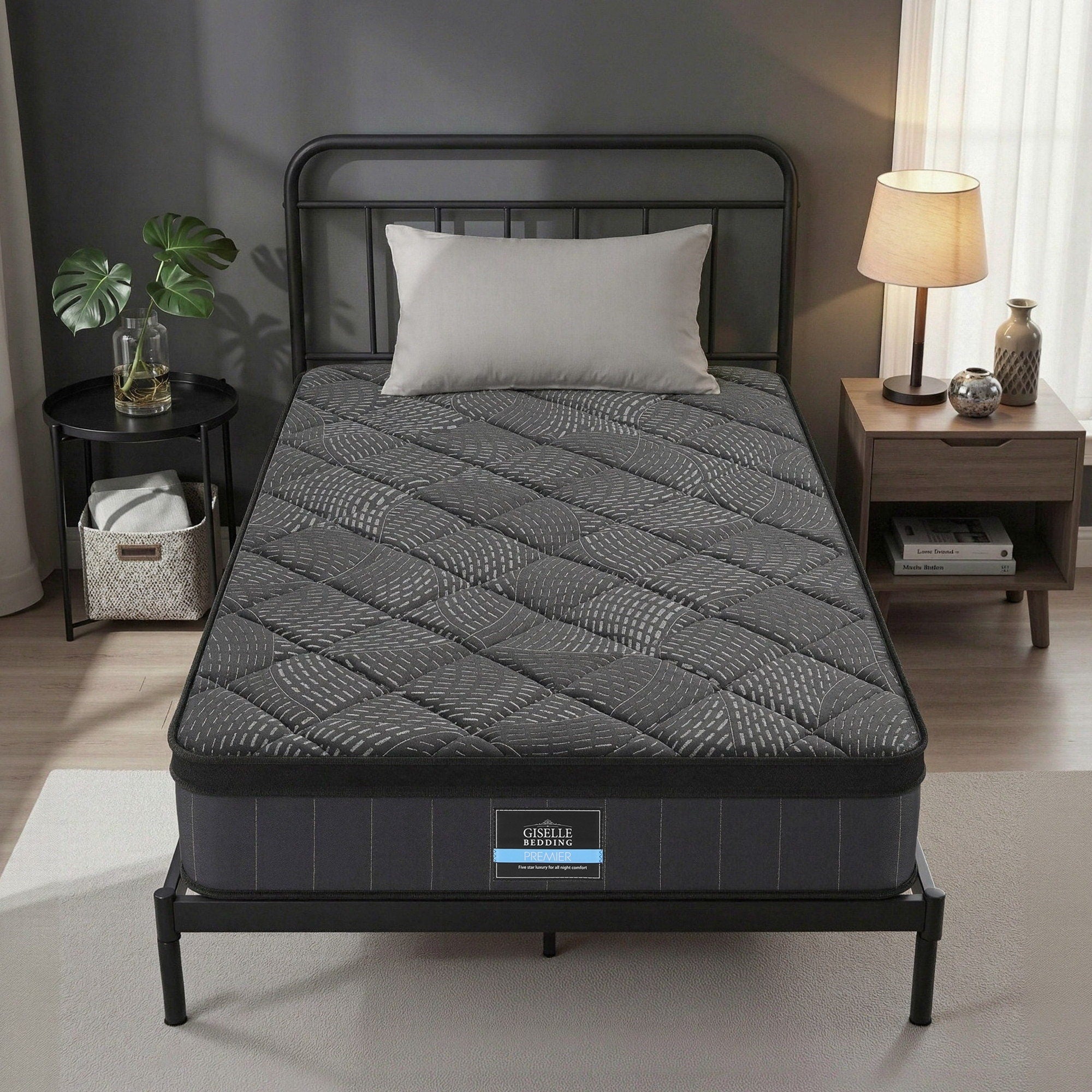 Single Mattress 25cm Pocket Spring Latex Euro Top Medium Firm Bed - Furniture > Mattresses > Single Mattress - Rivercity House & Home Co. (ABN 18 642 972 209) - Affordable Modern Furniture Australia