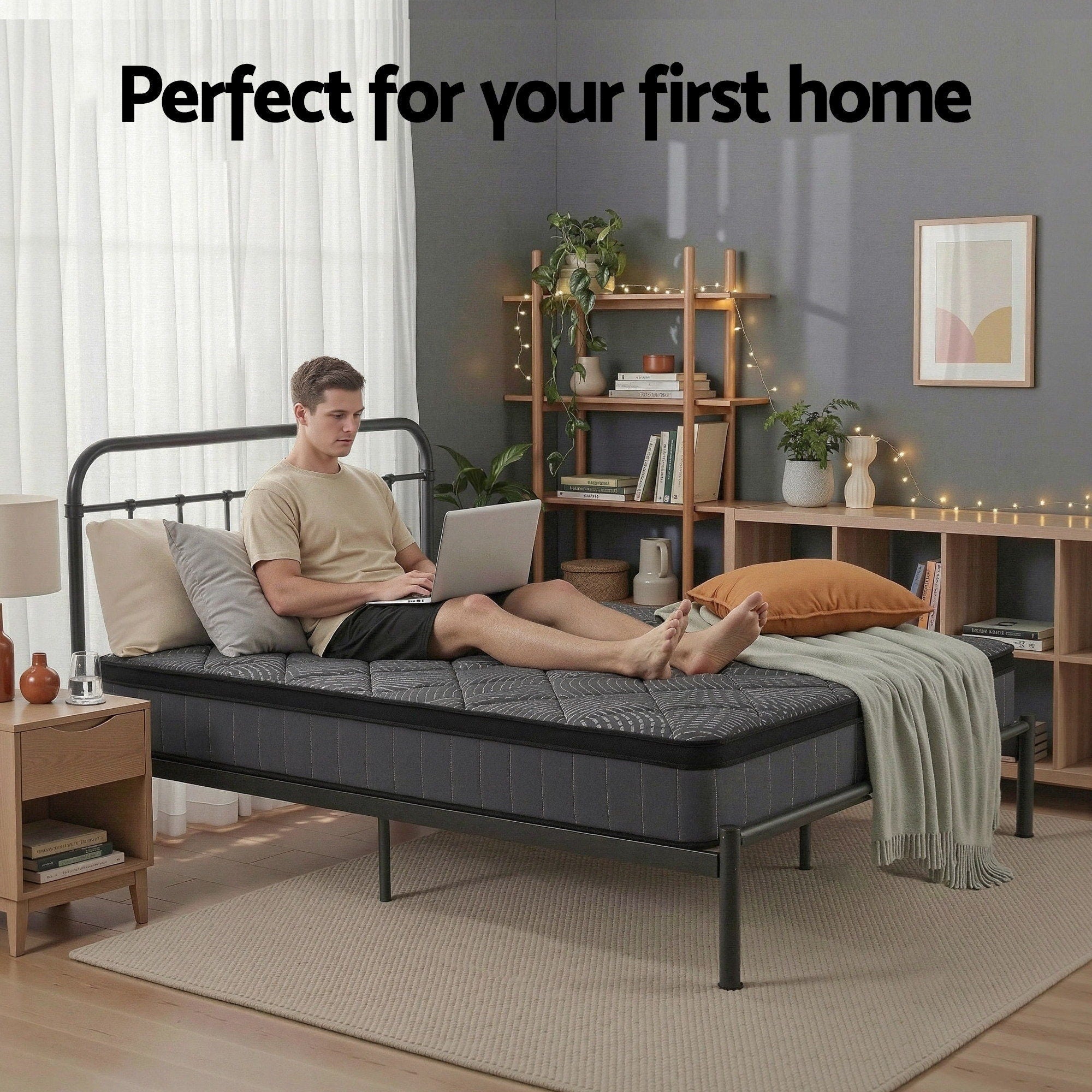 Single Mattress 25cm Pocket Spring Latex Euro Top Medium Firm Bed - Furniture > Mattresses > Single Mattress - Rivercity House & Home Co. (ABN 18 642 972 209) - Affordable Modern Furniture Australia