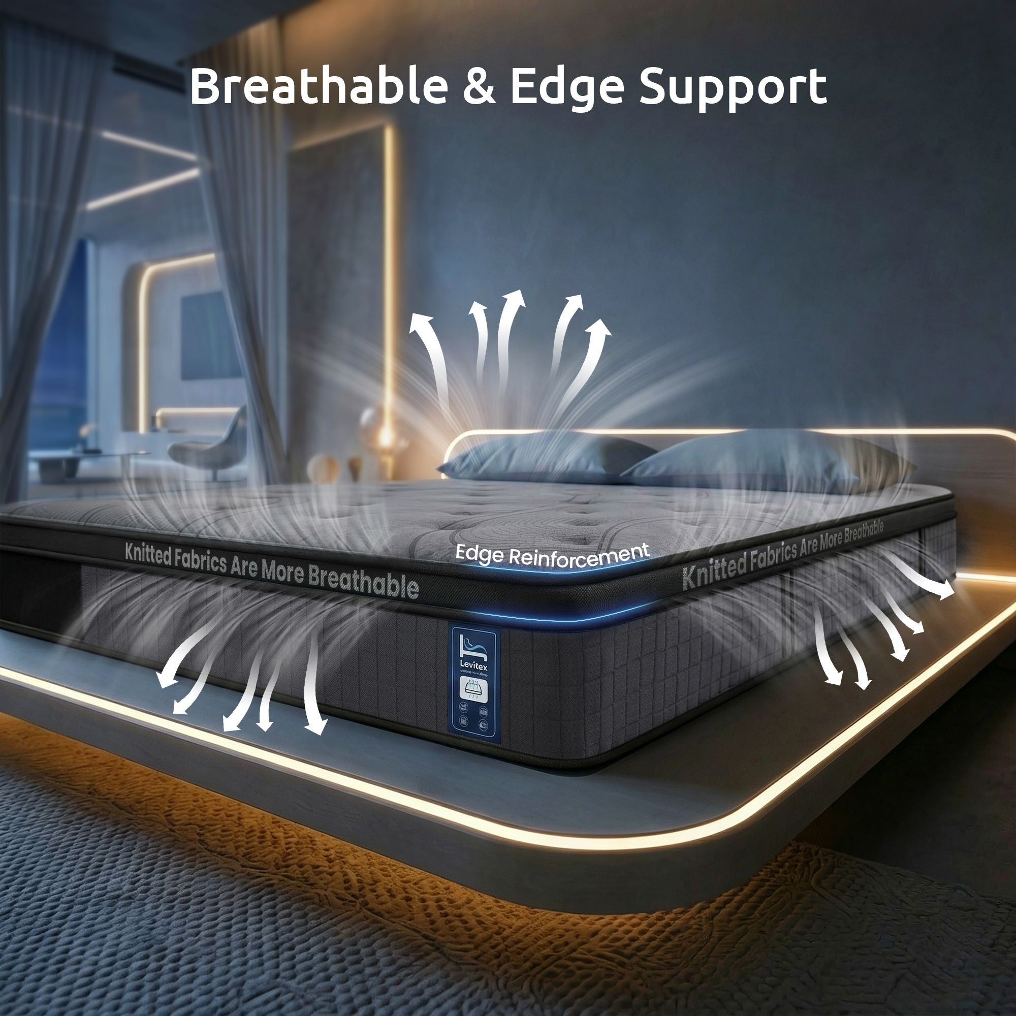 Single Mattress 33 cm 7 - Zone Pocket Spring 8.0 Extra Firm with Dual - Row Edge Support & Breathable Knit Cover - Furniture > Mattresses > Single Mattress - Rivercity House & Home Co. (ABN 18 642 972 209) - Affordable Modern Furniture Australia