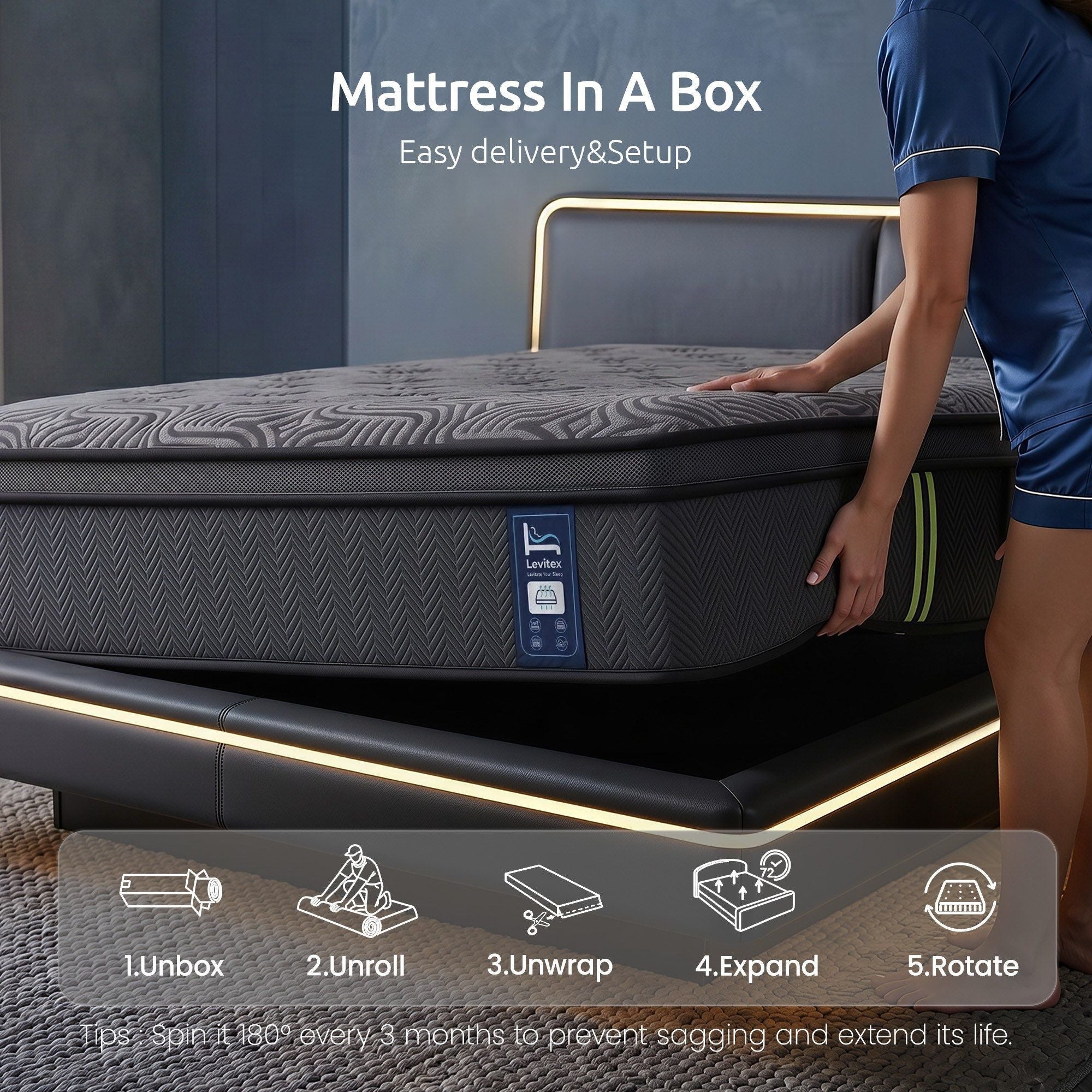 Single Mattress 34 cm 5 - Zone Pressure Relief Pocket Spring with Reinforced Edge Support & Breathable Gel Memory Foam Hybrid Mattress - Furniture > Mattresses > Single Mattress - Rivercity House & Home Co. (ABN 18 642 972 209) - Affordable Modern Furniture Australia
