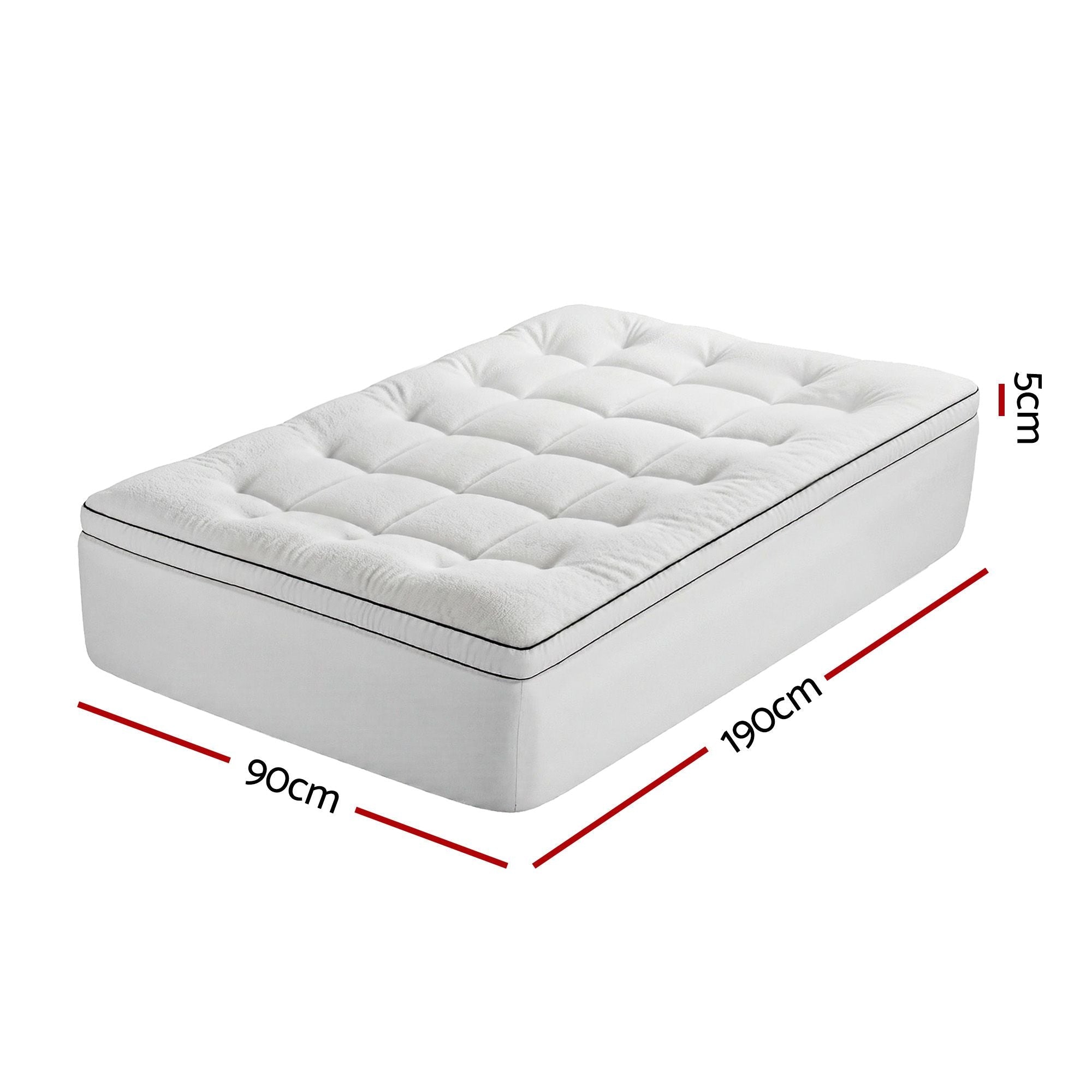 Single Mattress Topper 5cm Coral Fleece - Furniture > Mattresses > Mattress Toppers - Rivercity House & Home Co. (ABN 18 642 972 209) - Affordable Modern Furniture Australia