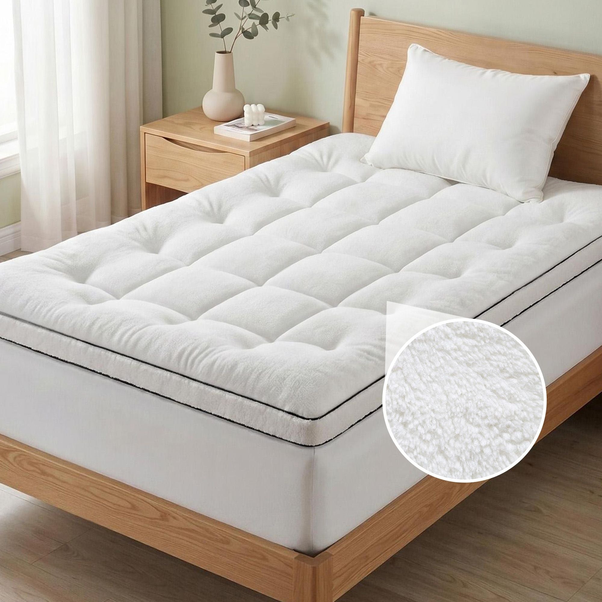 Single Mattress Topper 5cm Coral Fleece - Furniture > Mattresses > Mattress Toppers - Rivercity House & Home Co. (ABN 18 642 972 209) - Affordable Modern Furniture Australia
