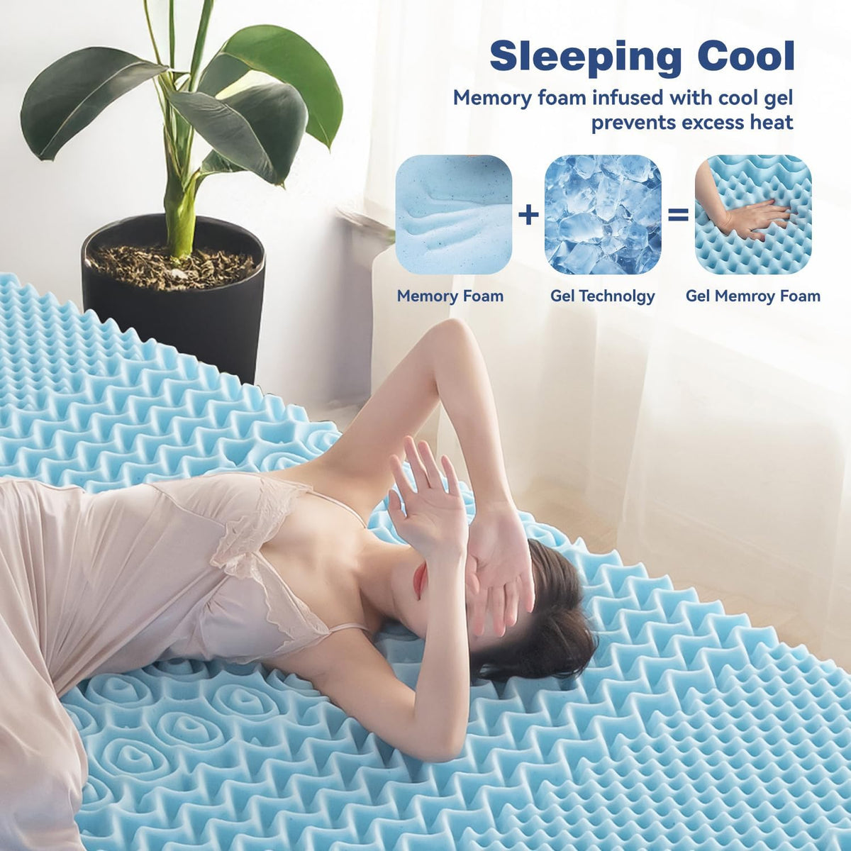 Single Memory Foam Mattress Topper with 7-Zone Bamboo Cover Breathable - Furniture > Mattresses > Mattress Toppers - Rivercity House & Home Co. (ABN 18 642 972 209) - Affordable Modern Furniture Australia