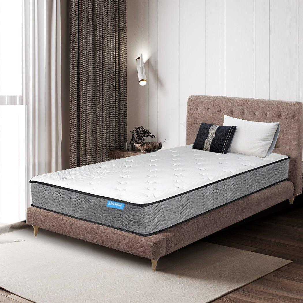 Single Pocket Spring Mattress Extra Firm 23cm - White - Rivercity House & Home Co. (ABN 18 642 972 209) - Affordable Modern Furniture Australia