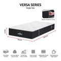 Single 35cm Reversible Firm Spring Mattress with Cashmere Cover and Gel Foam - White/Charcoal