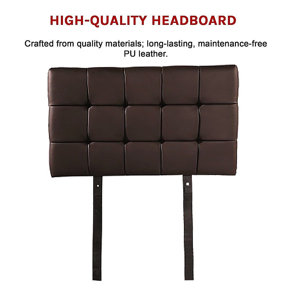Single Size | Deluxe Headboard Bedhead (Brown) - Rivercity House & Home Co. (ABN 18 642 972 209) - Affordable Modern Furniture Australia