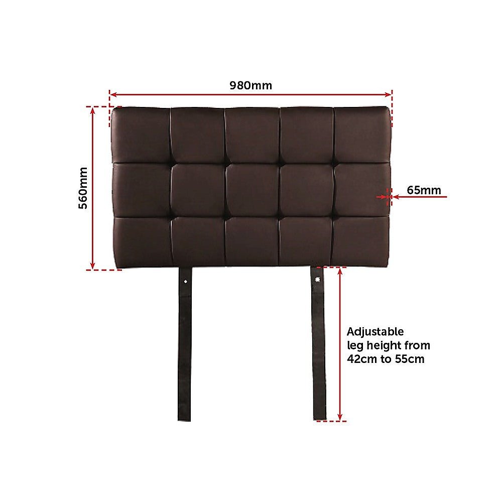 Single Size | Deluxe Headboard Bedhead (Brown) - Rivercity House & Home Co. (ABN 18 642 972 209) - Affordable Modern Furniture Australia