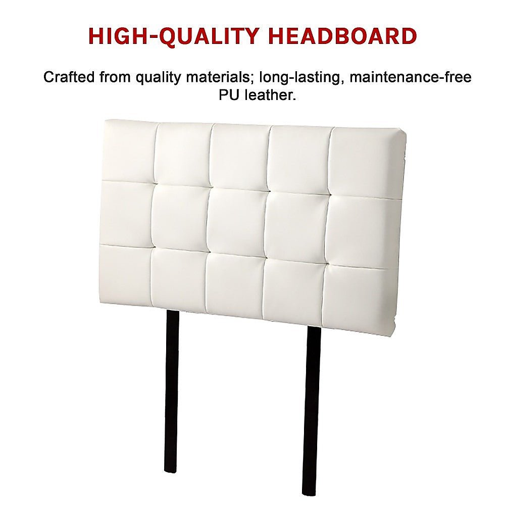 Single Size | Deluxe Headboard Bedhead (White) - Rivercity House & Home Co. (ABN 18 642 972 209) - Affordable Modern Furniture Australia